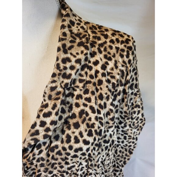 Torrid Challis Tie-Front Dolman Top Pre-owned Condition 4XL Brown Tan Multi NWOT - Picture 2 of 7